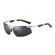 SX Mens Aluminum-Magnesium Polarized Sunglasses, Driving Glasses UV400 (Color : Silver Frame)
