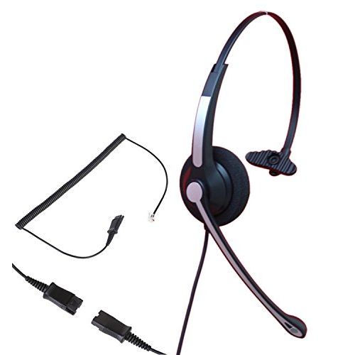  Audicom Call Center Telephone RJ Headset Noise Cancelling Headphone with Mic and Quick Disconnect for PPanasonic KX-T Series IP phones KX-T2260 KX-T7750
