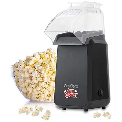  West Bend 82418BK Air Crazy Hot Air Popcorn Popper Pops Up To 4 Quarts of Popcorn Using Hot Air, Black