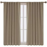 [아마존 핫딜] [아마존핫딜]Deconovo Solid Back Tab and Rod Pocket Curtains Thermal Insulated Blackout Window Curtains for Kitchen 52x54 Inch Khaki 2 Panels