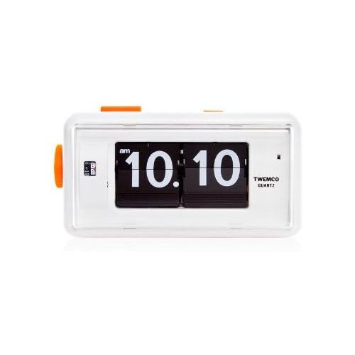  Homeloo Twemco Retro Modern Germany Quartz Alarm Flip Clock Al30 (white)