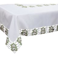 Xia Home Fashions Tannenbaum Embroidered Cutwork Christmas Tablecloth, 70 by 108-Inch