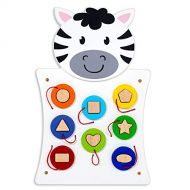 Learning Advantage Zebra Activity Wall Panel - 18M+ - in Home Learning Activity Center - Wall-Mounted Toy for Kids - Decor for Bedrooms and Play Areas