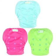 Wegreeco Baby & Toddler Snap One Size Adjustable Reusable Baby Swim Diaper (Fresh,Small,3 Pack)