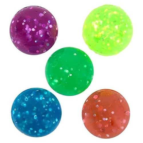  Rhode Island Novelty 27mm 1 Inch Glitter Bouncy Balls, 144 Balls