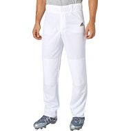 adidas Mens Triple Stripe Open Bottom Baseball Pants (White, L)