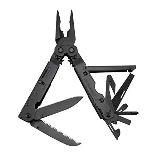  [아마존베스트]SOG Multitool Pliers - PowerAssist Black Oxide Multi Tool Pocket Knife and Utility Tool Set w/ 16 Lightweight Specialty Tools and EDC Sheath (B66N-CP)