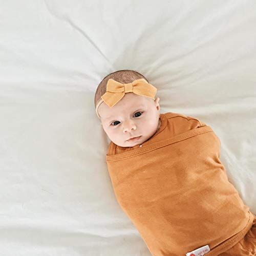  Embe embe 2-Way Starter Swaddle Blanket, 5-14 lbs, Diaper Change w/o Unswaddling, Legs in and Out Design, Warm Up or Cool Down 100% Cotton, 0-3 Months (Sand)