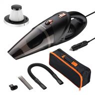 Homeleader Car Vacuum Cleaner, Wet&Dry Portable Handheld Auto Vacuum Cleaner with 4.2Kpa Strong Suction,DC 12-Volt 106W High Power, 16.4Ft Power Cord with One Carry Bag(Black & Ora
