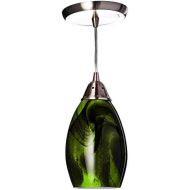 ELK Elk 311331PLN-LED Formations 1-LED Light Pendant with Planetary Glass Shade, 5 by 9-Inch, Satin Nickel Finish