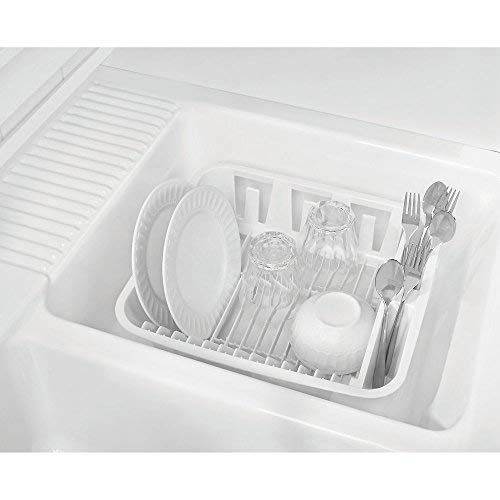  Rubbermaid Antimicrobial in-Sink Dish Drainer, White, Small (FG6049ARWHT)