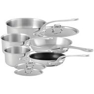Mauviel 5000.12 Tri-Ply Stainless Steel MUrban 8 Set Cast SS Handle Pots, 8 piece, brushed stainless steel