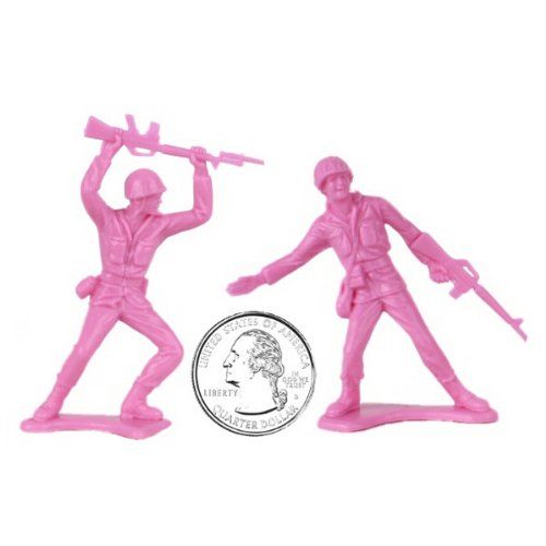  Tim Mee Toy TimMee Plastic Army Men: Pink 100pc Toy Soldier Figures - Made in USA: Toys & Games