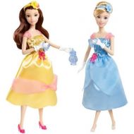 Mattel Disney Princess Tea Time Belle and Cinderella Doll Giftset