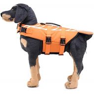 Zunea Dog Life Jacket Adjustable Waterproof Swimming Rescue Vest Pet Floatation Lifesaver with Handle Funny Shrimp Life Preserver Swimsuit for Small Medium Large Dogs Orange