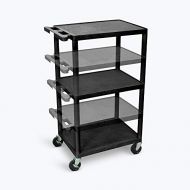 LUXOR LPDUO-B Shelves Multi Height LP Cart, 18 x 24