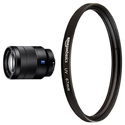 소니 Sony 24-70mm f4 Vario-Tessar T FE OSS Interchangeable Full Frame Zoom Lens with AmazonBasics Circular Polarizer Lens - 67 mm