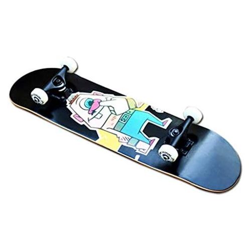  JIN Skateboard mit Vier Radern Street Skateboard-Board mit beidseitiger geneigter Skateboard-Tradition (Farbe : A)