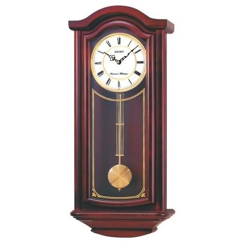 세이코 Seiko Wall Pendulum Clock Mahogany Finish Solid Wood Case