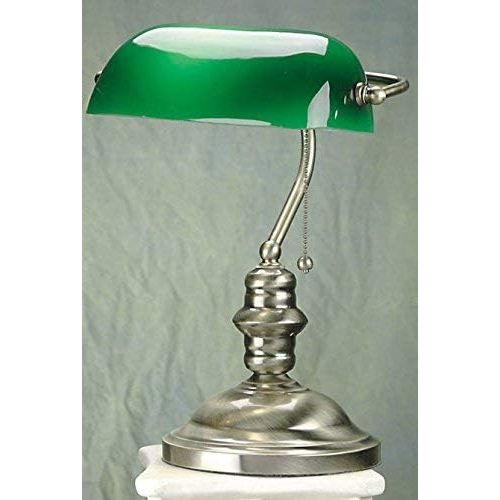  Lite Source LS-224DBRZ Bankers Lamp, Dark Bronze with Frost Glass Shade
