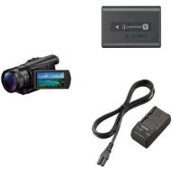 Sony FDR-AX100/B 4K Video Camera with 3.5-Inch LCD (Black) with Battery Pack and Travel Charger