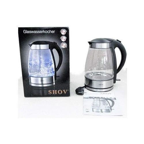  Shov Design Luxus LED Wasserkocher aus Glas 1,7L, 2200W