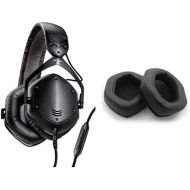 V-MODA Crossfade LP2 Vocal Limited Edition Over-Ear Noise-Isolating Metal Headphone (Matte Black) and V-MODA XL Memory Cushions for Over-Ear Headphones (Black) Bundle