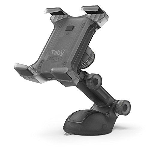  Taby Tablet Car Mount Holder, Dashboard Windshield One Touch Center Mount 360 Rotation & Arm Extension for iPad Mini Air Galaxy Tab Amazon Fire and More (4.5 to 7.4tabs)