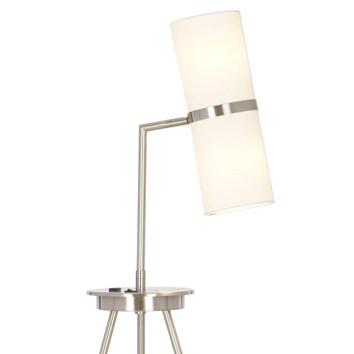  상세설명참조 Catalina Lighting 21893-000 Contemporary Adjustable Tripod Floor Lamp with USB port, 60.75, Brushed Nickel