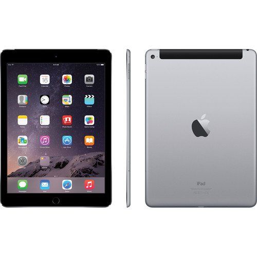 애플 Apple iPad Air 2 64GB, Wi-Fi and Cellular (Unlocked), 9.7inch Space Gray [Refurbished]
