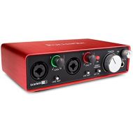 Focusrite Scarlett 2i2 (2nd Gen) USB Audio Interface with Pro Tools First, Red, 2i2 - 2 Mic Pres