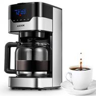 Aicook Kaffeemaschine mit Timer und Kaffeestarke lasst sich Verstellen, Anti-Drip-Funktion, Touchscreen, Dauerfilter, 900 W, Hochwertiger Edelstahl, Schwarz