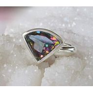 Belesas Mystic Topaz Ring- Statement Ring- Unique Topaz Ring- Gifts for her- Fancy Shape Ring- Gemstone Ring- Rainbow Ring- Custom Size Ring