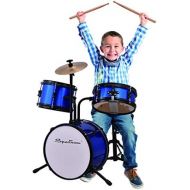 Spectrum AIL 610B 3-Piece Junior Kit with Crash Cymbal & Drum Throne, Blazin Blue