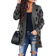 [아마존 핫딜] [아마존핫딜]ZESICA Womens Long Sleeves Open Front Leopard Print Button Down Knitted Sweater Cardigan Coat Outwear with Pockets