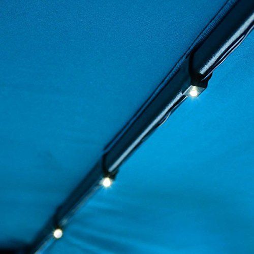  AMPERSAND SHOPS AMPERSAND 9-Ft. 8-Rib Offset Patio Umbrella Solar String Lights (Warm White)