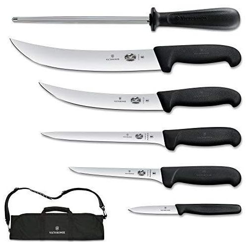  Victorinox 7-Piece Rosewood Handle Cutlery Set with Black Canvas Knife Roll