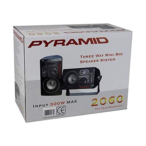  Pyramid 4) NEW PYRAMID 2060 600W 3-Way Car Audio Mini Box Speakers Stereo Indoor System