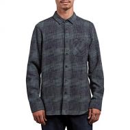 Volcom Mens Buffalo Glitch Modern Fit Woven Long Sleeve Button Up Shirt