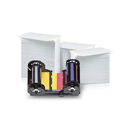  Nisca 250 Print YMCKO Ribbon for PR5350 (NGYMCKO33BP) and 300 AlphaCard Premium Blank PVC Cards Bundle
