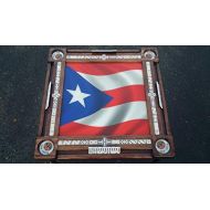 Domino Tables by Art Puerto Rican Flag Domino Table with Bacardi Cup Holder