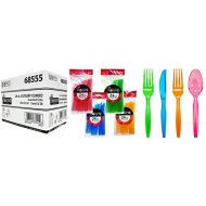Party Dimensions Neon Plastic Combo Cutlery, Multi Color, Pack of 24