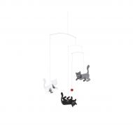 Flensted Mobiles Kittycats Hanging Nursery Mobile - 20 Inches Plastic - Handmade in Denmark by Flensted