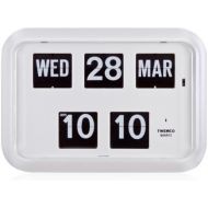 Homeloo Twemco German Quartz Retro Modern Calendar Wall Flip Clock QD 35 (white)