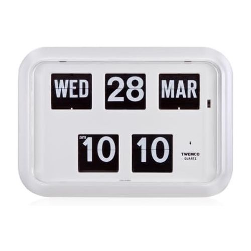  Homeloo Twemco German Quartz Retro Modern Calendar Wall Flip Clock QD 35 (white)
