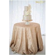 ShiDianYi 72 Round Champagne Sequin Tablecloth