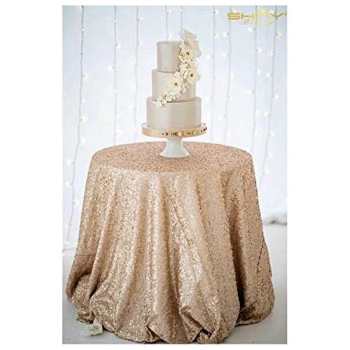  ShiDianYi 72 Round Champagne Sequin Tablecloth