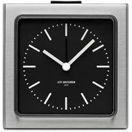 Leff Amsterdam alarm clock block stainless steel black index by