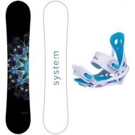 System 2018 MTNW Snowboard with Mystic Bindings Womens Snowboard Package