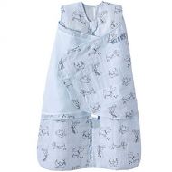 Halo 100% Cotton Muslin Sleepsack Swaddle Wearable Blanket, Blue Dogs, Small